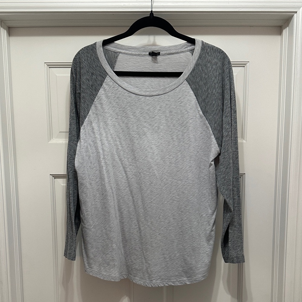 J. Crew Light Gray and Dark Gray Long Sleeve Tee